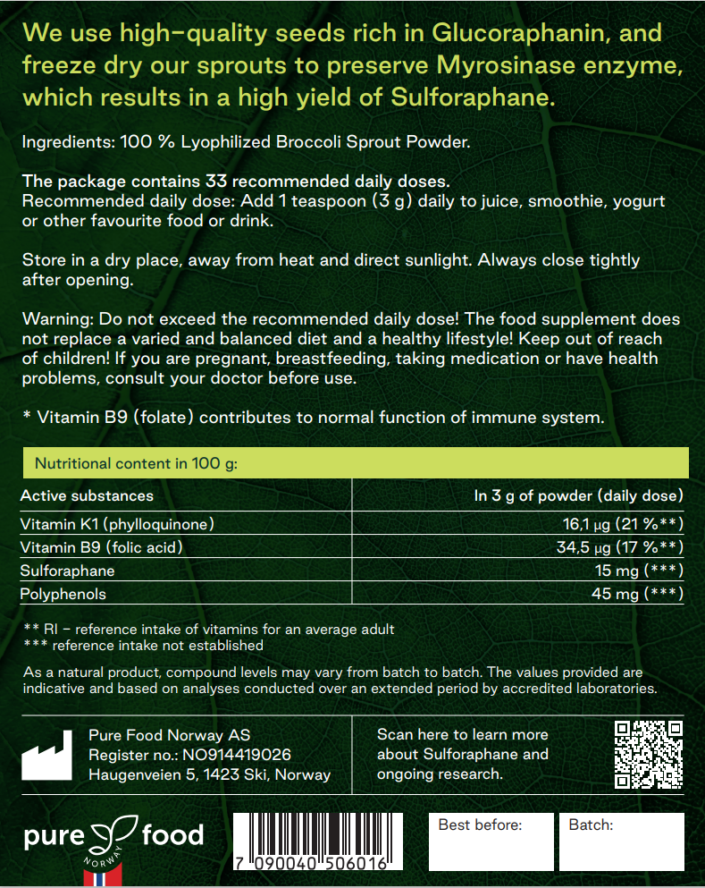 RÅ Active Broccoli Sprout Powder